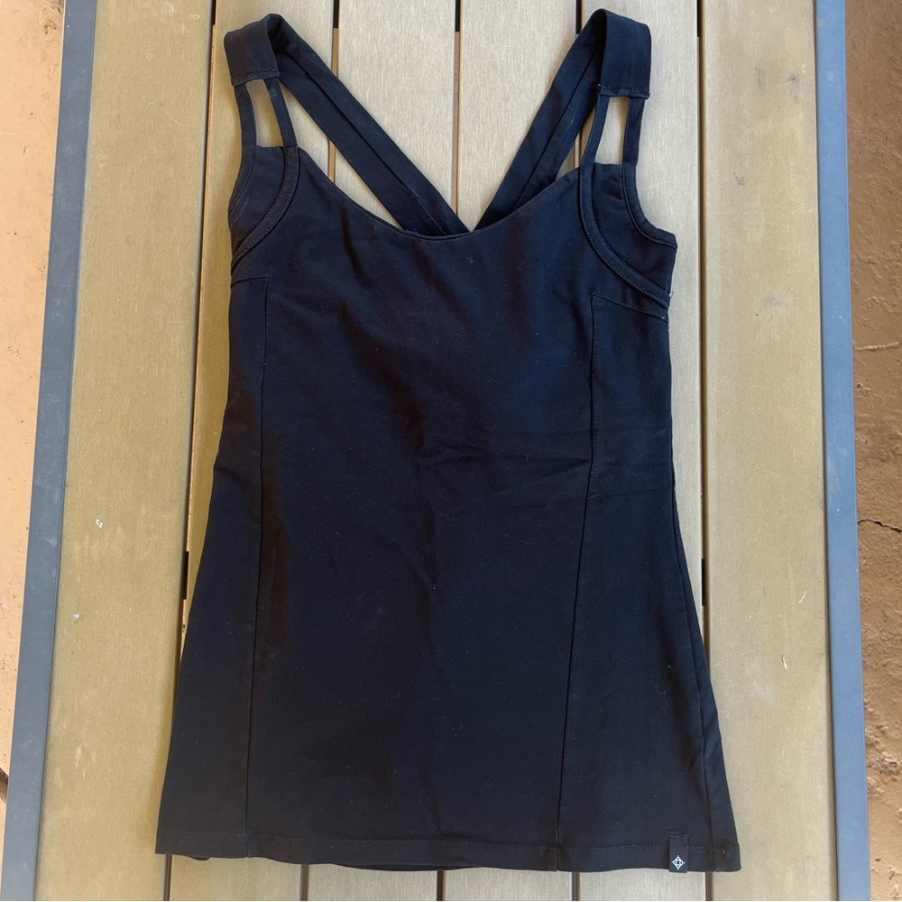 Satva Organic Cotton Black CrossBack Active Tank